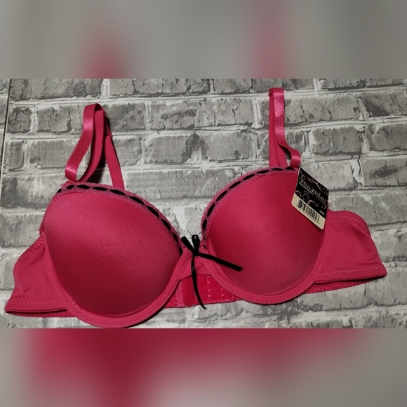 NWT MaMia 34B Pink with black outline around‎ cup Bra. - Picture 1 of 8